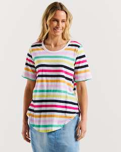 Clothing: Ariana Tee - Rainbow Stripe