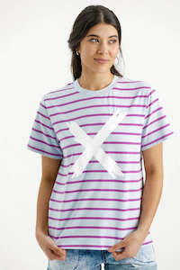 Clothing: Chris Tee - Orchid Stripe