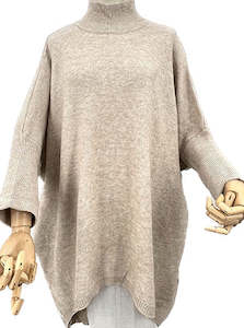 Clothing: Oversize Jumper - Oatmeal