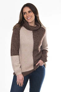 Clothing: Roll Neck Colour Block Pullover