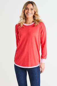 Clothing: Sophie Knit Jumper - Pink Tipping