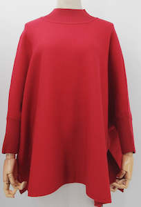 Oversize Side Split Jumper - Red