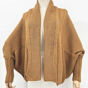 Crochet Look Cardi - Caramel