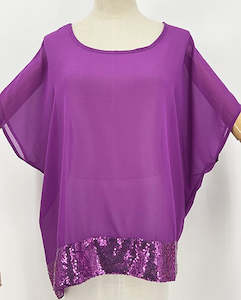 Clothing: Summer Sequin Top - Purple