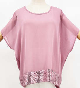 Clothing: Sequin Summer Top - Pink