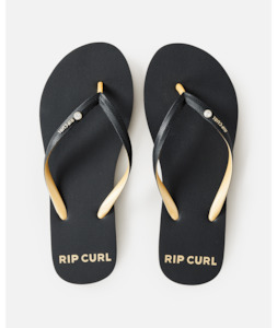 Clothing: Premium Surf Bloom Jandal - Black/Gold