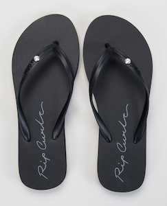 Script Wave Jandal - Black