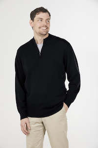 Clothing: Fields 1/4 Zip Jumper - Black