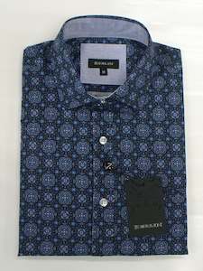 Clothing: Diamonds Print S/S Shirt - Navy