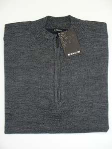 1/4 Zip Merino - Beige/Black