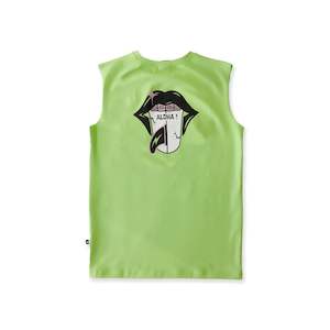 Clothing: Aloha Tongue Muscle Tee - Lime