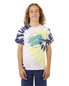 Clothing: Vivid Dot Mono Front Tee - Navy Tie Dye