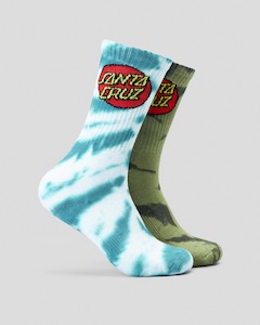 Classic Dot Tie Dye Sock 2pk - Blue /Green