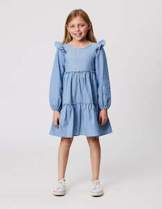 Ruffle Chambray Dress