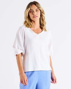 Elanora Linen Blouse - White