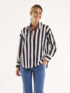 Clothing: Stripe Shirt - Navy stripe