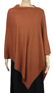 Amy Solid Colour Knit Poncho - Copper