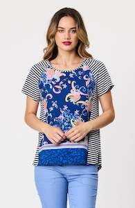 Rita Border Print Multi Media Top