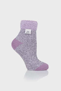 Clothing: Heat Holders Sleep Feather Top Sock - Grey Twist