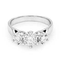 Platinum 3 Stone Diamond Ring