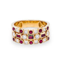 18ct Gold Ruby & Diamond Ring