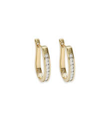 9ct Yellow Gold Diamond Hoop Earrings