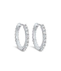 9ct White Gold Diamond Earrings