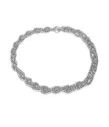 Jewellery: Silver Triple Row Necklace