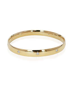 9ct Yellow Gold Diamond Bangle