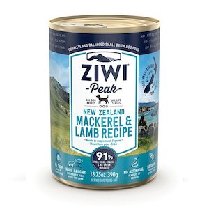 Ziwi Peak Canned Dog Food- Mackerel & Lamb 390gm