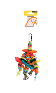 Avi One Parrot Toy Wooden planks with beads