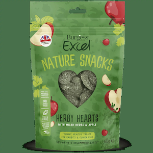 Small Animal Treats: Burgess Excel Herby Hearts 60gm