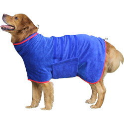 Dog Drying Towel Robe Microfiber Absorbent with Adjustable Strap