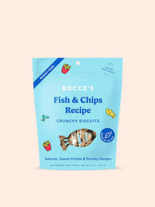 Pet: Bocce's Fish & Chips Crunchy Biscuits Dog Treats