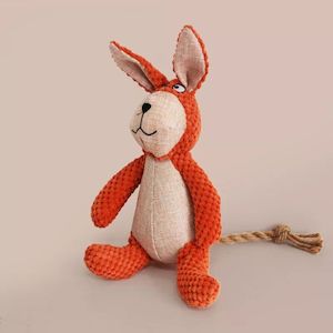 Checkers Plush & PlayClean Squeaky Chew Dog Toy Rabbit