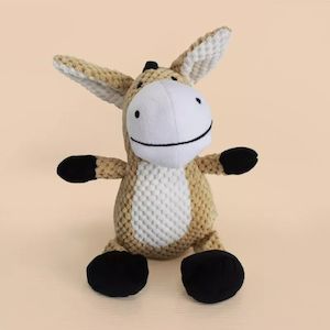 Checkers Plush & PlayClean Squeaky Chew Dog Toy Donkey