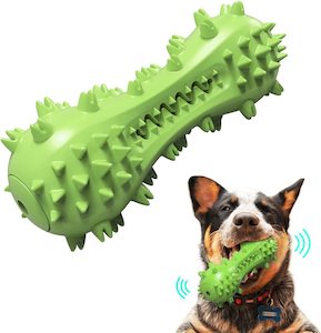 Pet: Dog Chew Toy - Squeaky Toothbrush Durable Rubber Toys for Teeth Cleaning