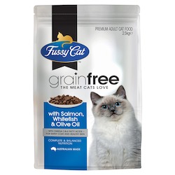 Pet: Fussy Cat Adult Grain Free Salmon, Whitefish & Olive Oil 2.5kg x 4