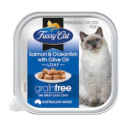 Fussy Cat Adult Grain Free Salmon & Oceanfish with Olive Oil 85g x 9