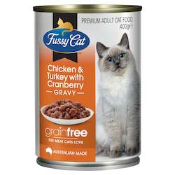 Fussy Cat Adult Grain Free Chicken & Turkey with Cranberry 400g x 12