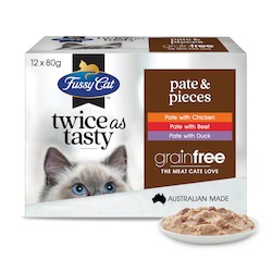 Fussy Cat Adult Grain Free Twice As Tasty Pate & Pieces (80g x 12) x 4