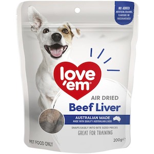 Love'em Air Dried Beef Liver Treats 200g x 4