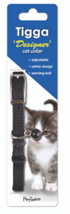 Pet: Tigga Cat Collar Footprint Black