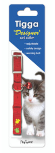 Tigga Cat Collar Footprint Red