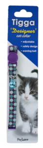 Pet: Tigga Cat Collar Purple With Green Star