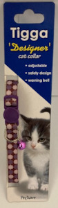 Tigga Cat Collar Purple With Pink Star