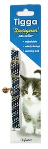 Tigga Mix Reflect Elastic Cat Collar Black Mix