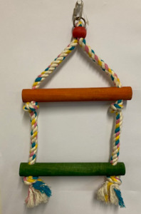 Bird Toy Wood & Rope Ladder Medium