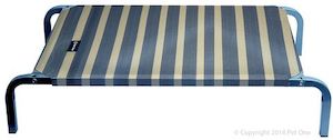 Pet One Raised Dog Bed Charcoal/Wheat Stripes 75x47x15cm