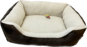 Pet One Bed Sheepskin Lounger 60x50x20cm Chocolate/Cream